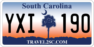 SC license plate YXI190