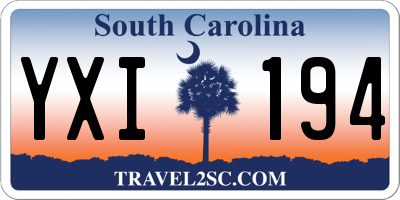 SC license plate YXI194