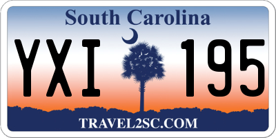 SC license plate YXI195