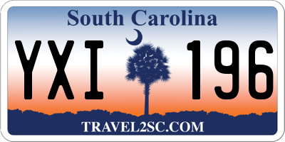 SC license plate YXI196