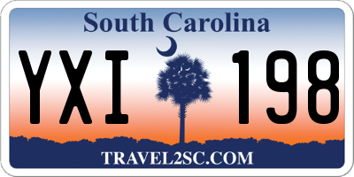 SC license plate YXI198