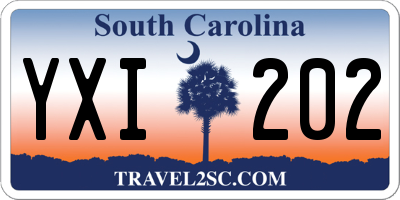 SC license plate YXI202