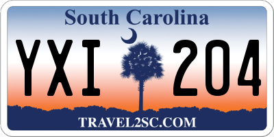 SC license plate YXI204