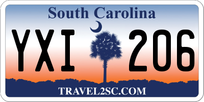 SC license plate YXI206