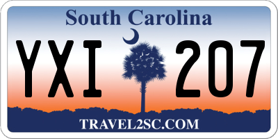 SC license plate YXI207