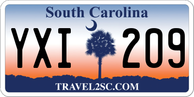 SC license plate YXI209