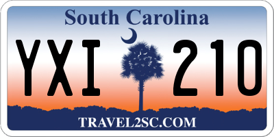 SC license plate YXI210