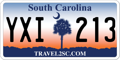 SC license plate YXI213