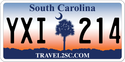 SC license plate YXI214
