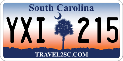 SC license plate YXI215