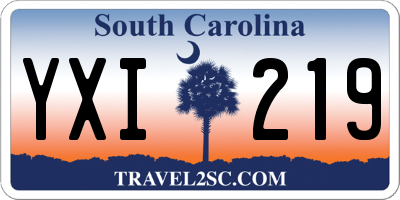 SC license plate YXI219
