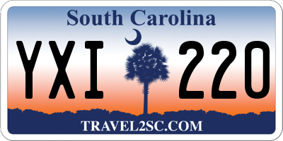 SC license plate YXI220