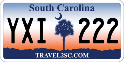 SC license plate YXI222