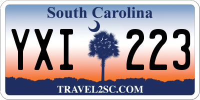 SC license plate YXI223