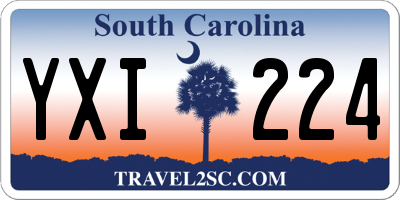 SC license plate YXI224