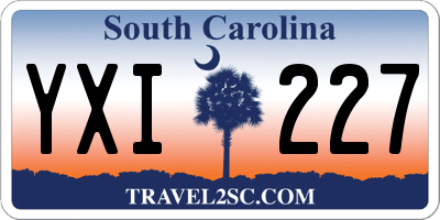SC license plate YXI227