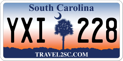 SC license plate YXI228