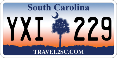 SC license plate YXI229