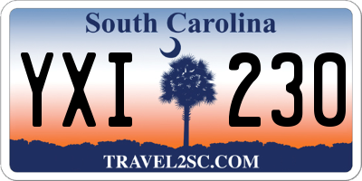 SC license plate YXI230