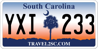 SC license plate YXI233