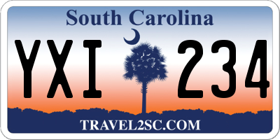 SC license plate YXI234