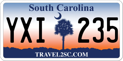 SC license plate YXI235