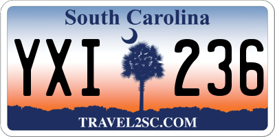 SC license plate YXI236