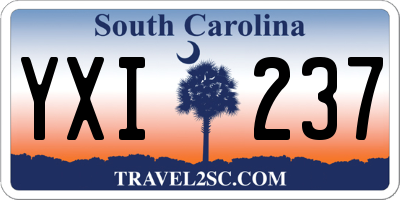 SC license plate YXI237