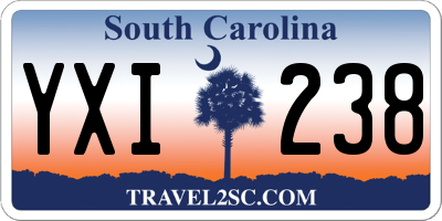 SC license plate YXI238