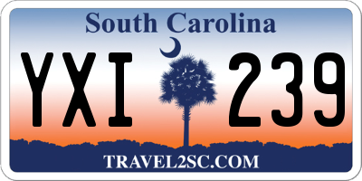 SC license plate YXI239