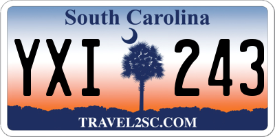 SC license plate YXI243