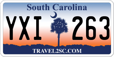 SC license plate YXI263