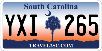 SC license plate YXI265