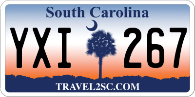 SC license plate YXI267
