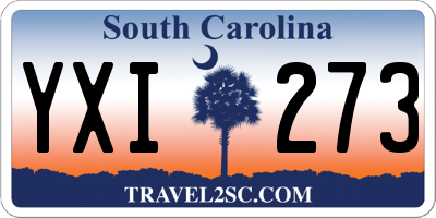 SC license plate YXI273
