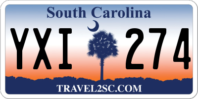SC license plate YXI274