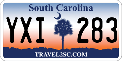 SC license plate YXI283