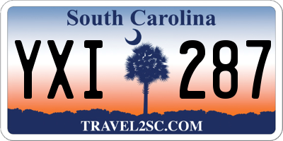 SC license plate YXI287