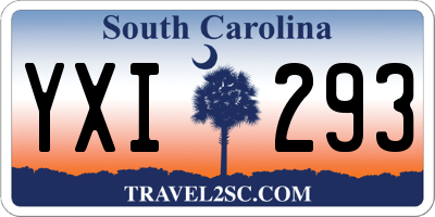 SC license plate YXI293