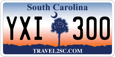 SC license plate YXI300