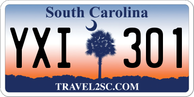 SC license plate YXI301