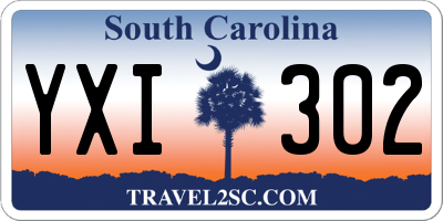 SC license plate YXI302