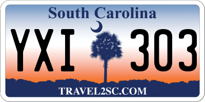 SC license plate YXI303