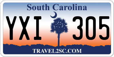 SC license plate YXI305