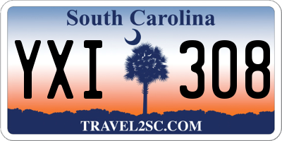 SC license plate YXI308