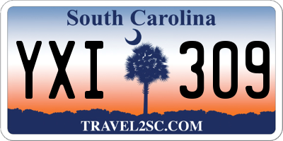 SC license plate YXI309