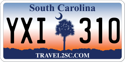 SC license plate YXI310