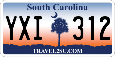 SC license plate YXI312