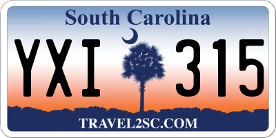SC license plate YXI315