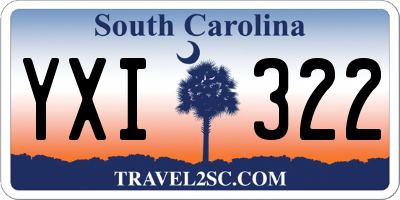 SC license plate YXI322